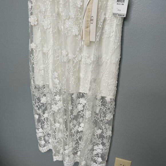 BRONX & BANCO White Poppy Bridal Midi Dress sz XS - Picture 8 of 11
